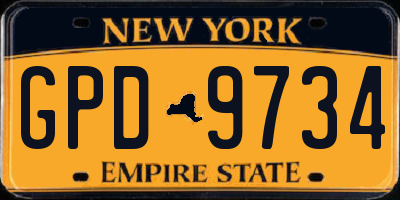 NY license plate GPD9734