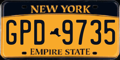 NY license plate GPD9735