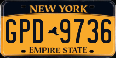 NY license plate GPD9736