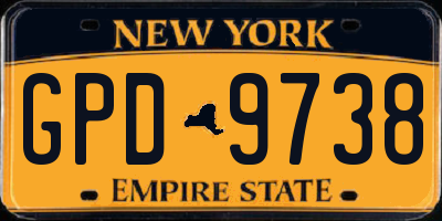 NY license plate GPD9738