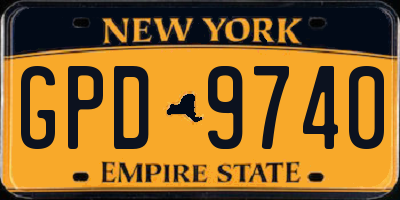 NY license plate GPD9740