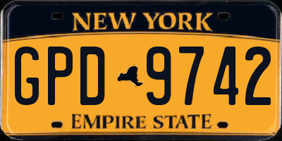 NY license plate GPD9742