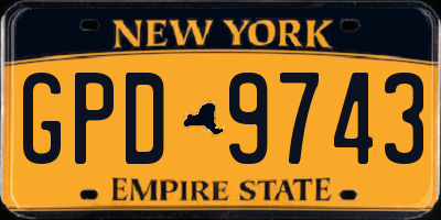 NY license plate GPD9743