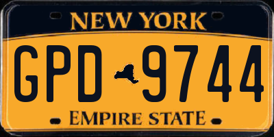 NY license plate GPD9744