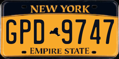 NY license plate GPD9747
