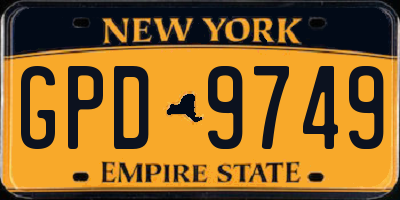 NY license plate GPD9749