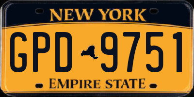 NY license plate GPD9751