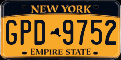 NY license plate GPD9752