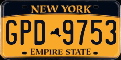 NY license plate GPD9753