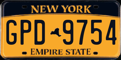 NY license plate GPD9754
