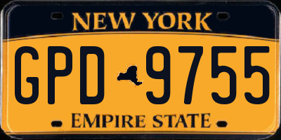 NY license plate GPD9755
