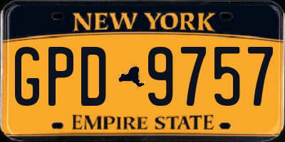 NY license plate GPD9757