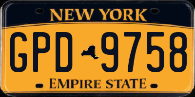 NY license plate GPD9758
