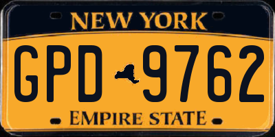 NY license plate GPD9762