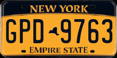 NY license plate GPD9763