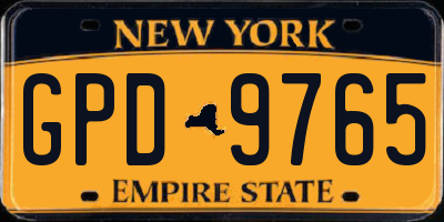 NY license plate GPD9765