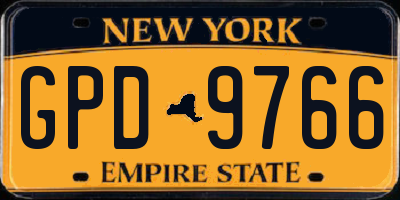 NY license plate GPD9766