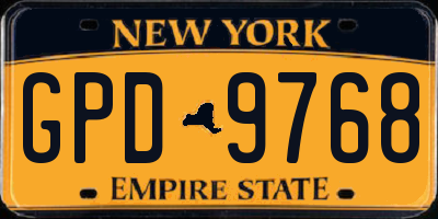 NY license plate GPD9768