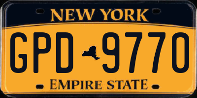 NY license plate GPD9770