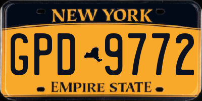 NY license plate GPD9772