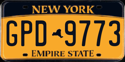 NY license plate GPD9773