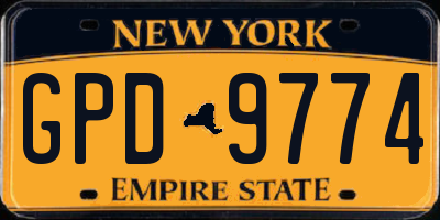 NY license plate GPD9774