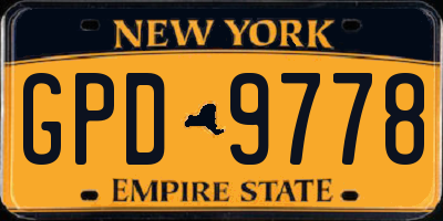 NY license plate GPD9778