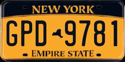 NY license plate GPD9781