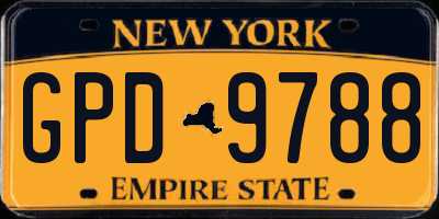 NY license plate GPD9788