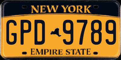 NY license plate GPD9789