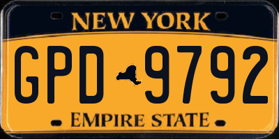 NY license plate GPD9792