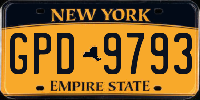 NY license plate GPD9793