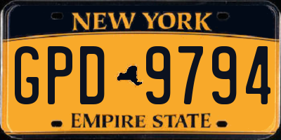 NY license plate GPD9794