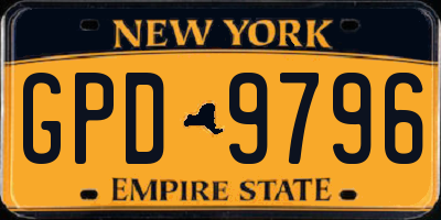 NY license plate GPD9796