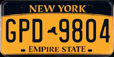 NY license plate GPD9804