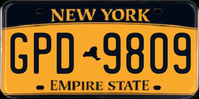 NY license plate GPD9809