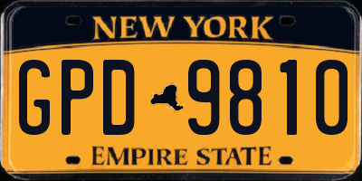 NY license plate GPD9810