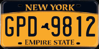 NY license plate GPD9812