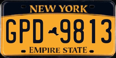 NY license plate GPD9813