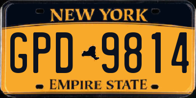 NY license plate GPD9814