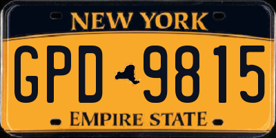 NY license plate GPD9815