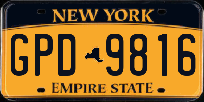NY license plate GPD9816