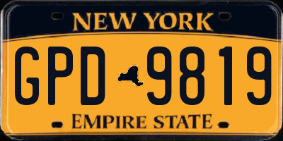 NY license plate GPD9819