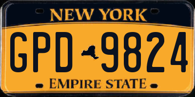 NY license plate GPD9824