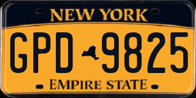 NY license plate GPD9825