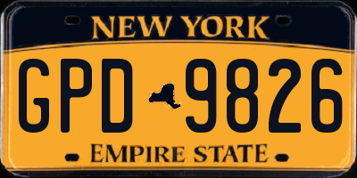 NY license plate GPD9826