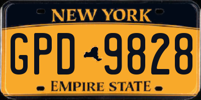 NY license plate GPD9828