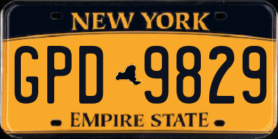 NY license plate GPD9829