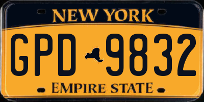 NY license plate GPD9832