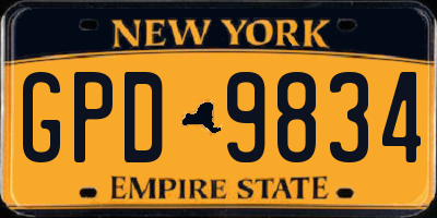 NY license plate GPD9834